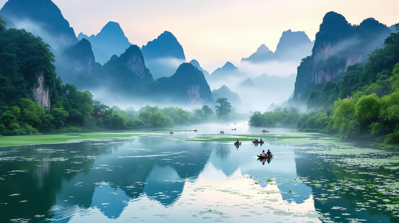 乐乐动漫 - 广西桂林漓江畔杜鹃花春色